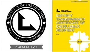 District of Distinction logo and Transparency Certificate accreditation logos for 2022